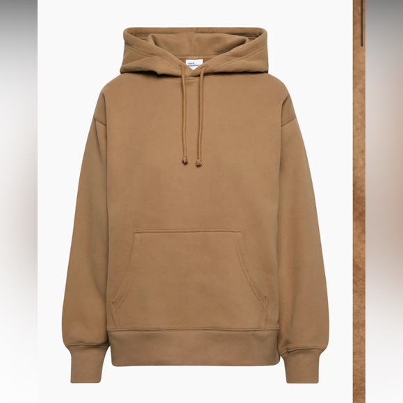 TNA Sweaters - Aritzia cozy fleece boyfriend hoodie - beige